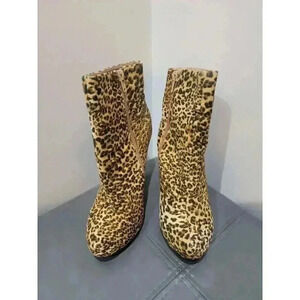 Body Central Ankle Booties Heels SIZE 7 Leopard Print NoBox Coquette MAXIMALIST